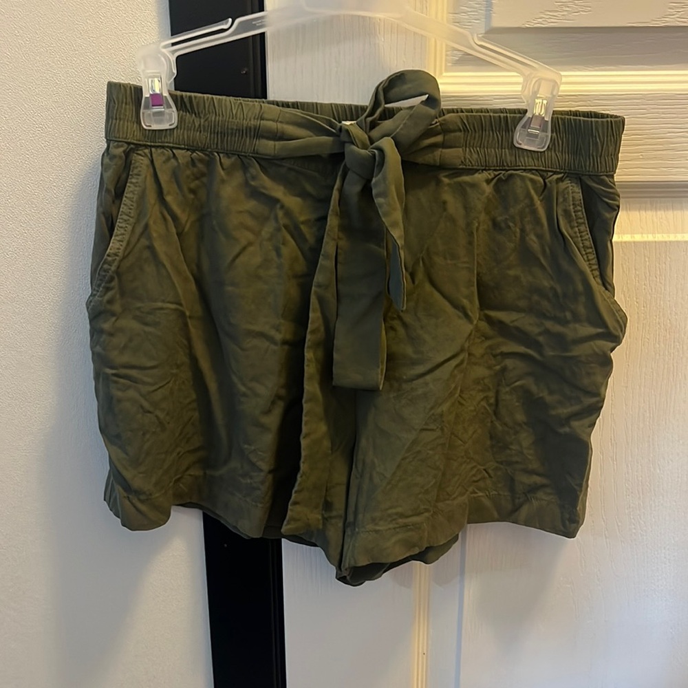 Green flowy shorts